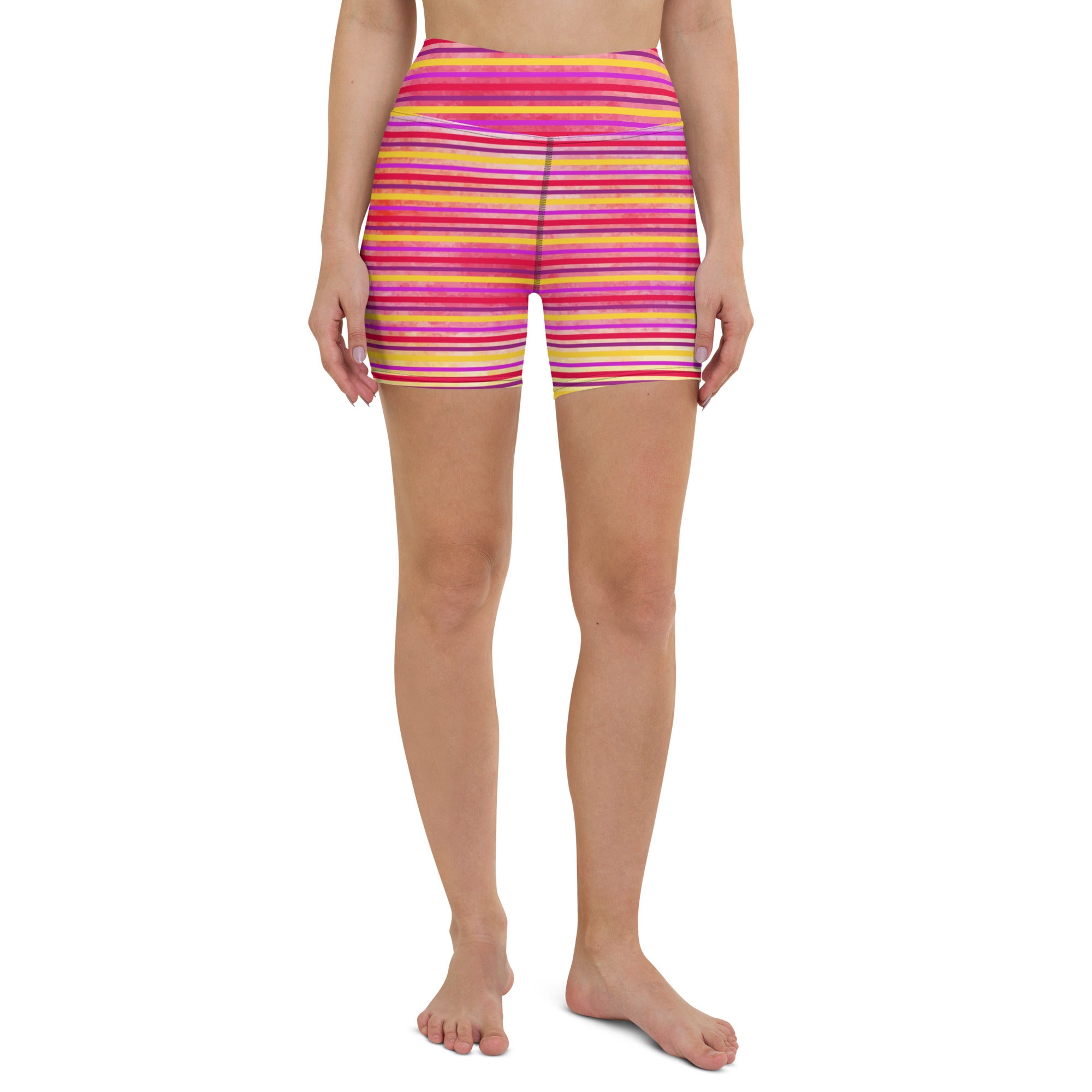 Sunset Stripes Yoga Shorts
